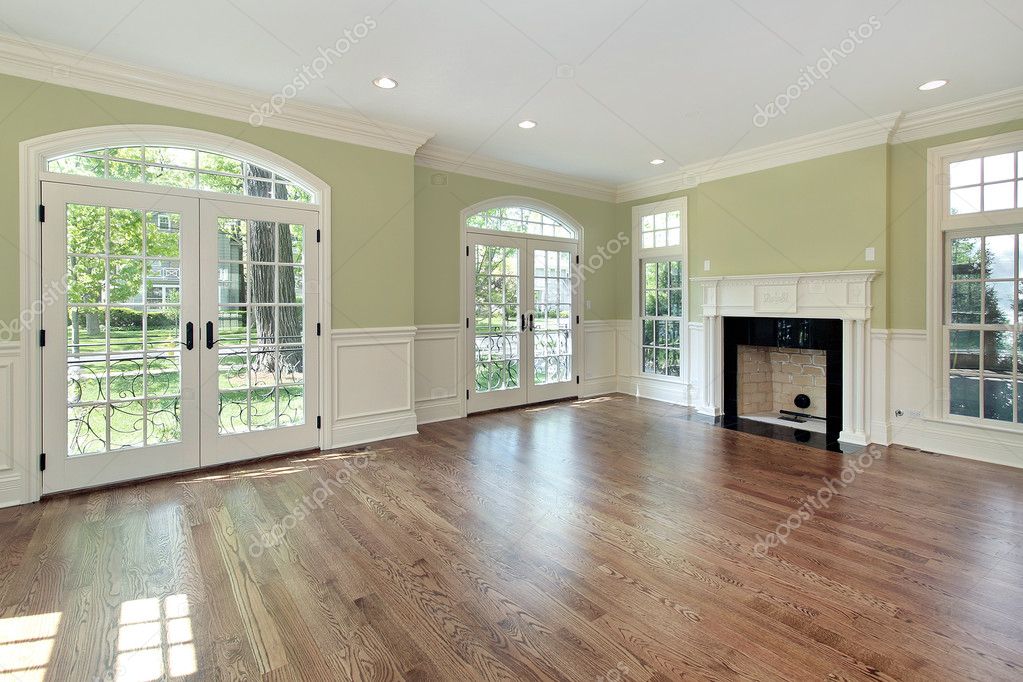 Woonkamer met groene muren — stockfoto © lmphot #8682710