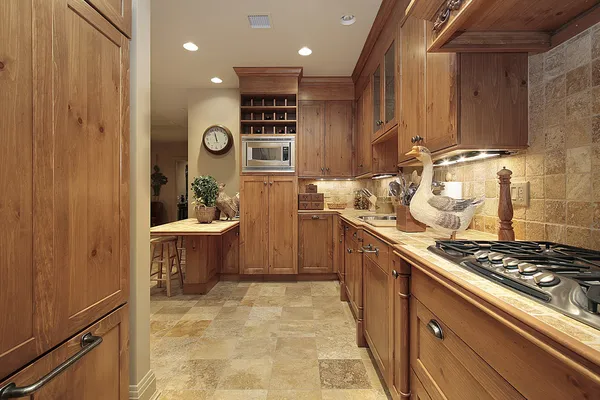 Country kitchen with oak cabinetry