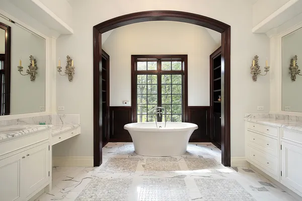 Master bath with arched tub area