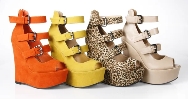 Multicolored wedges shoes