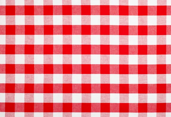 Red checked fabric tablecloth