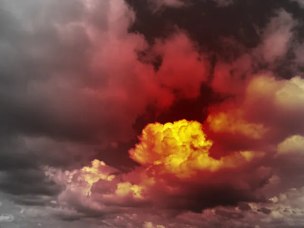 Red sky apocalyptic, end of the world concept, global warming