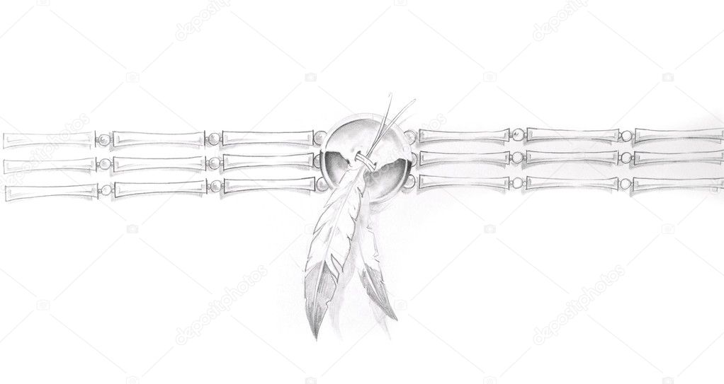 Tattoo art, sketch of an indian bracelet — Stock Photo © outsiderzone