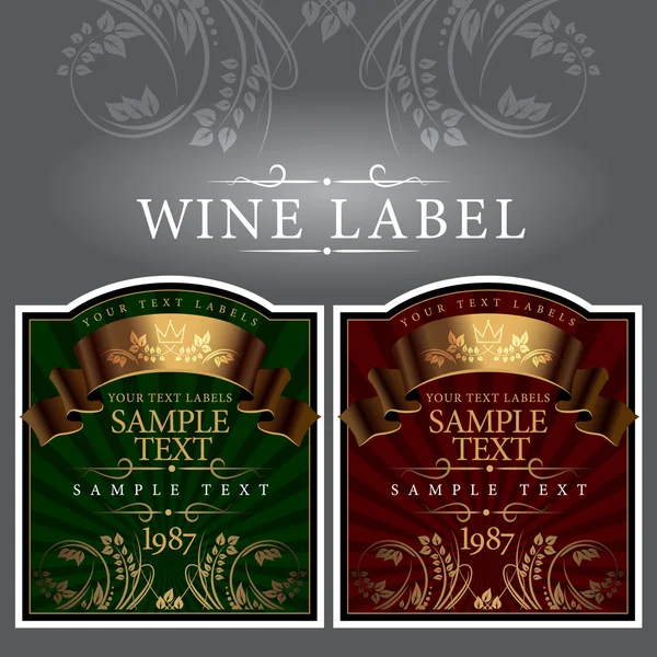 Wine label with a gold ribbon