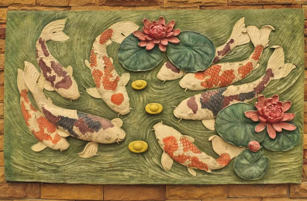 Koi sculptors. Use to decorate on the wall.