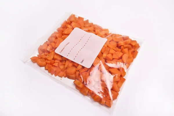 Chopped Carrots in Plastic Freezer Bag