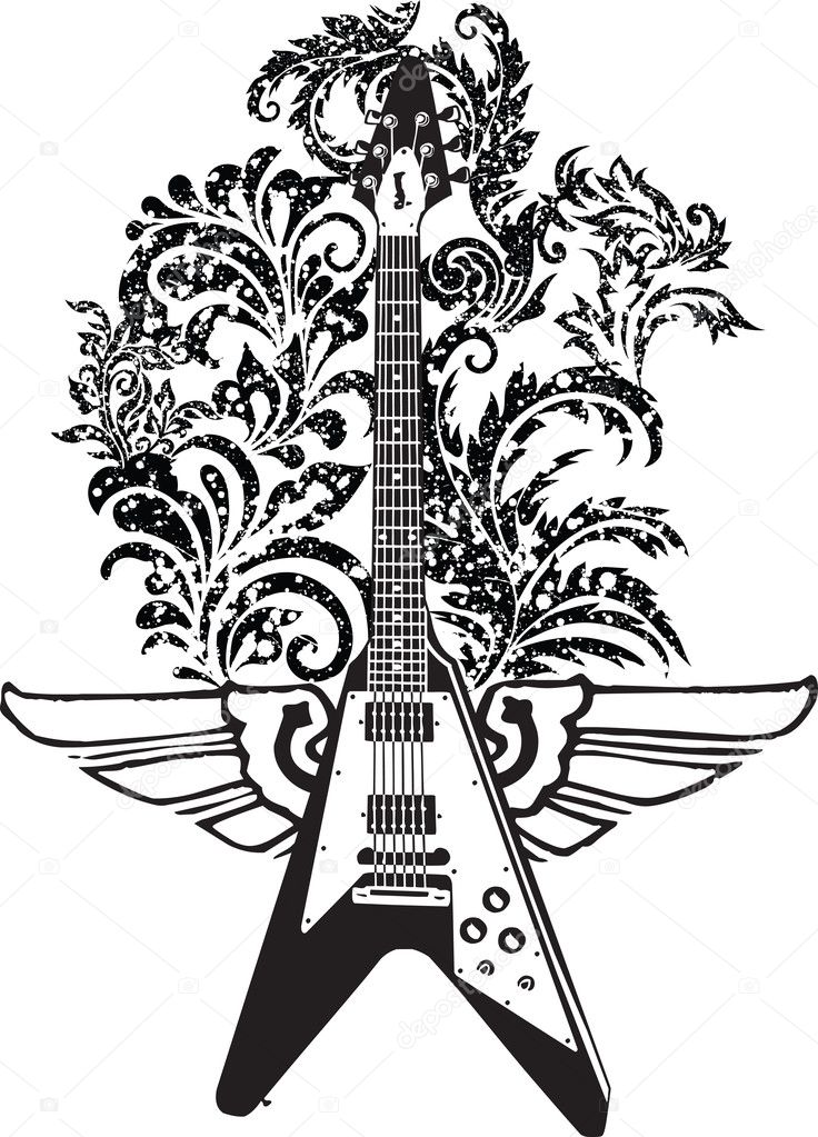 Electric Guitar design - Stock Illustration