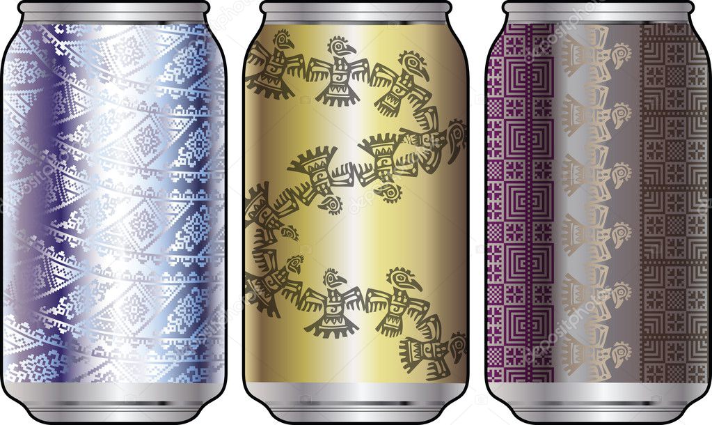 Aluminum packaging for beverages with cool design. Editable vector illustration Aluminum packaging for beverages with cool design. Editable vector illustration