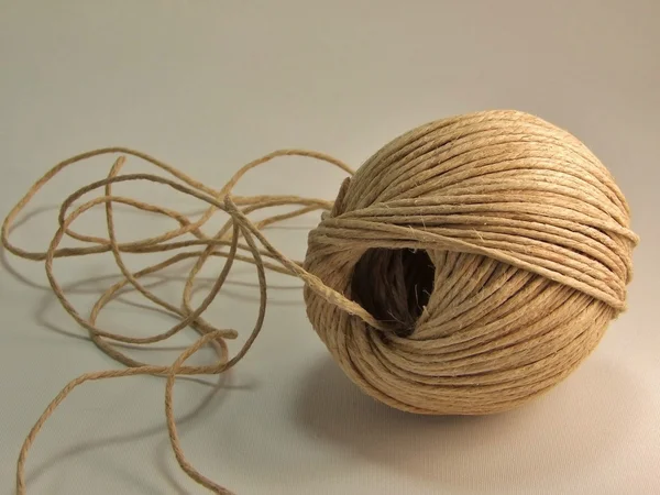 Closeup of hemp rope rolls