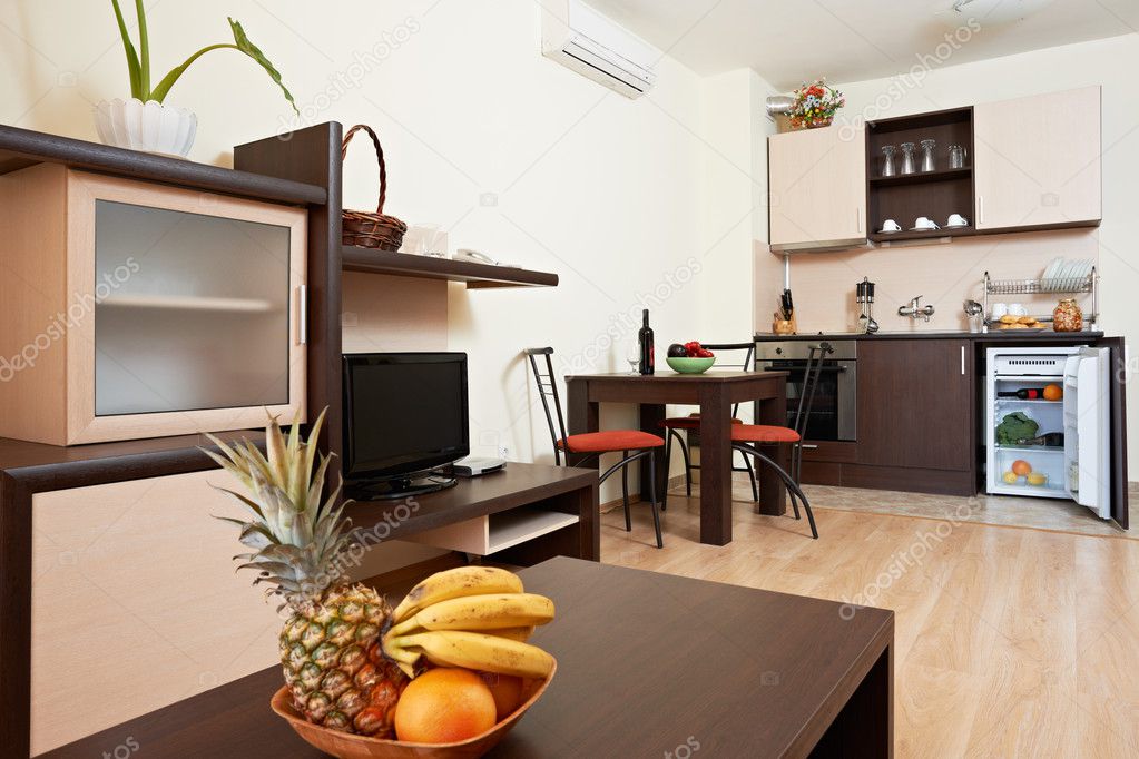 Living comedor con interior de cocina — foto de stock © mazzachi ... Cocina living comedor