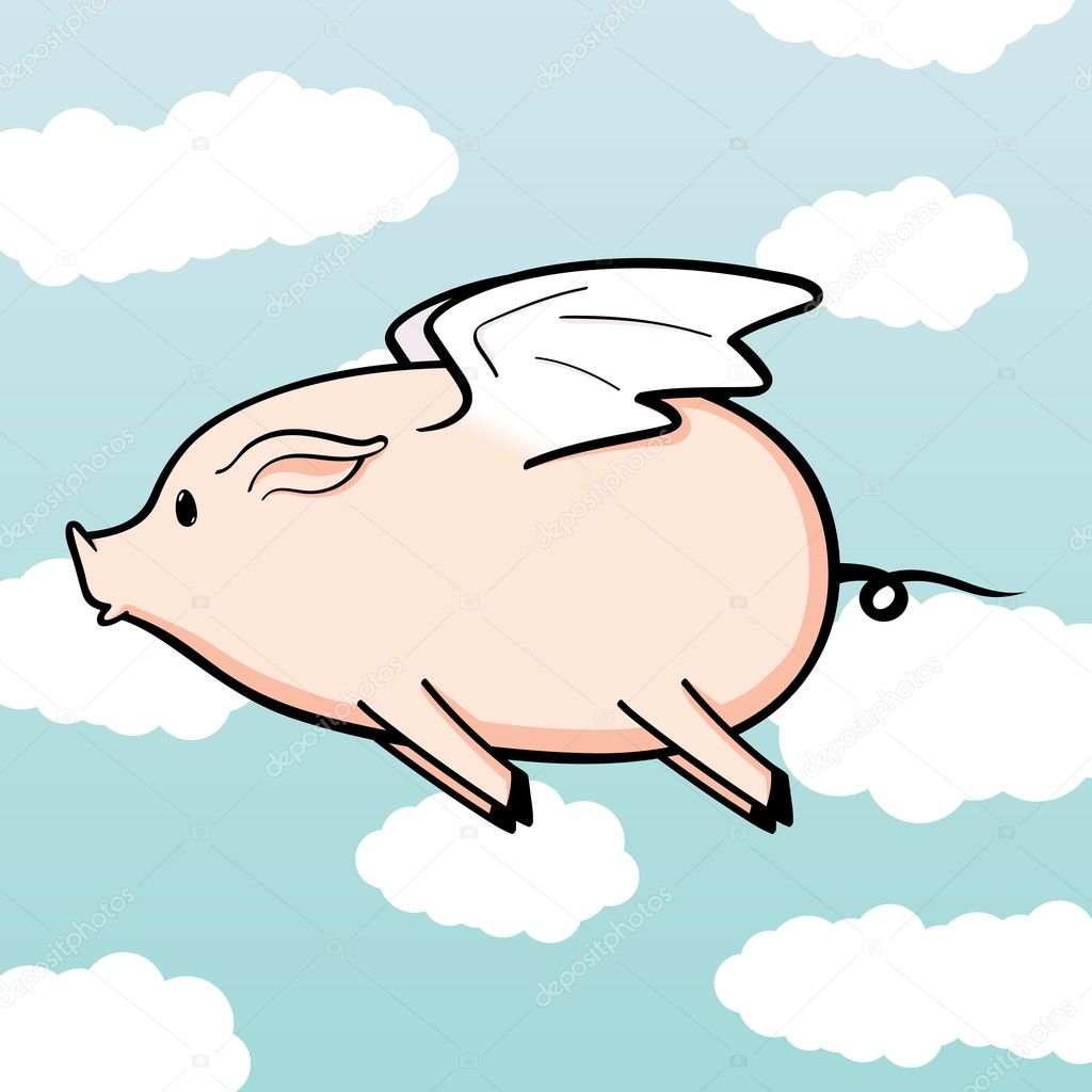 when pigs fly clipart - photo #36