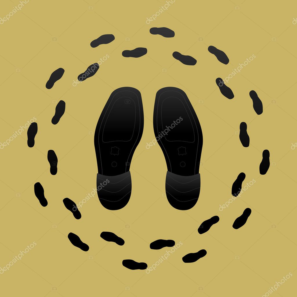 Shoes and Shoe Prints - Stock Illustration