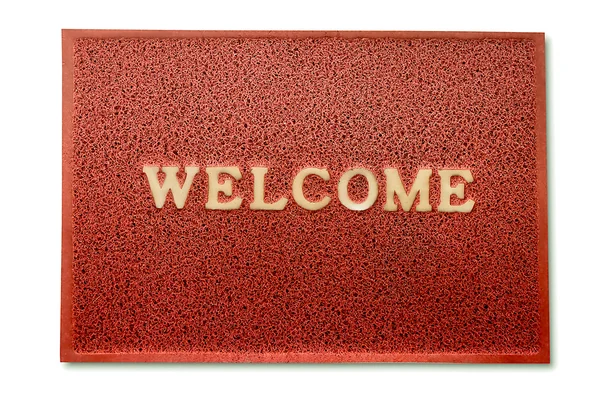 The Doormat of welcome text isolated on white background
