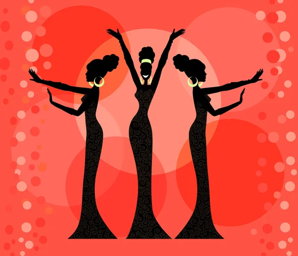 Retro Divas, Silhouettes &#8212; Stock Vector #9221353