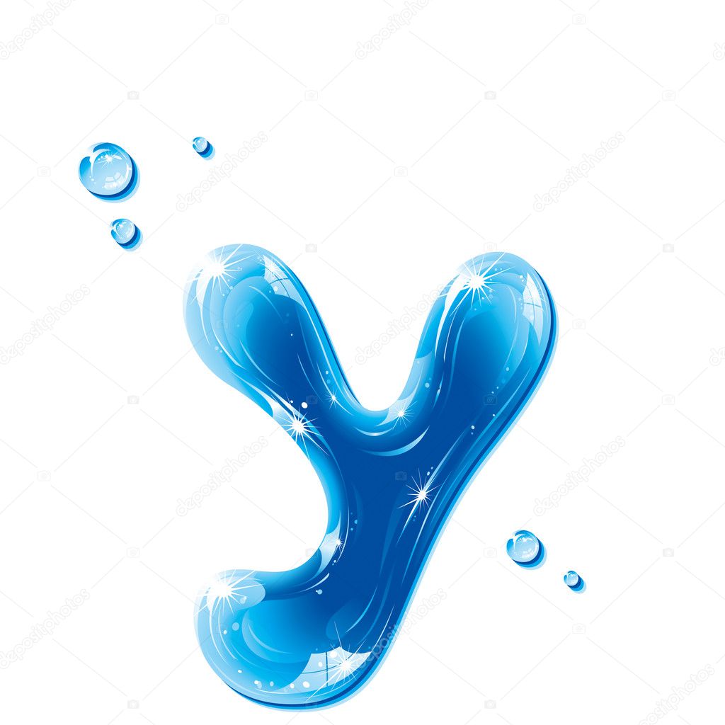 Abc Series Water Liquid Letter Small Letter Y — Stock Vector