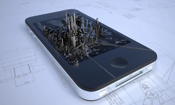 City in a mobile phone