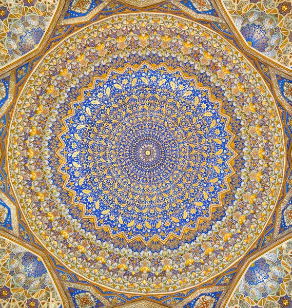Dome of the mosque, oriental ornaments from Samarkand
