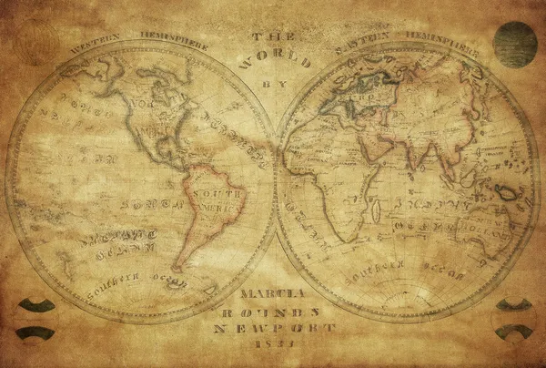 Vintage map of the world 1833