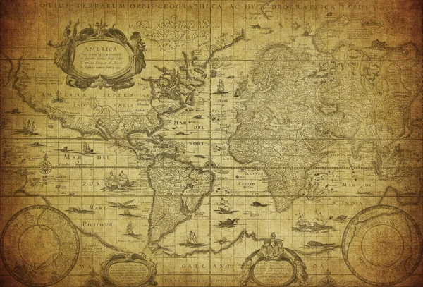 Vintage map of the world 1635