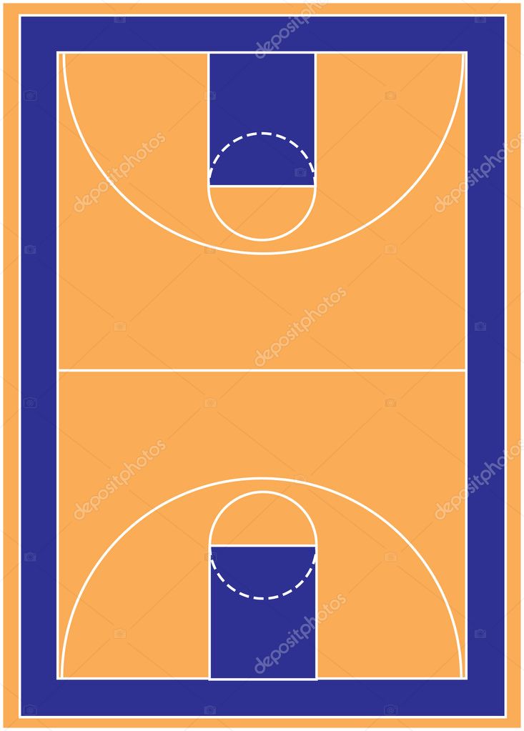 Basketball Court Overhead View — Stock Vector © KKInc 10460334