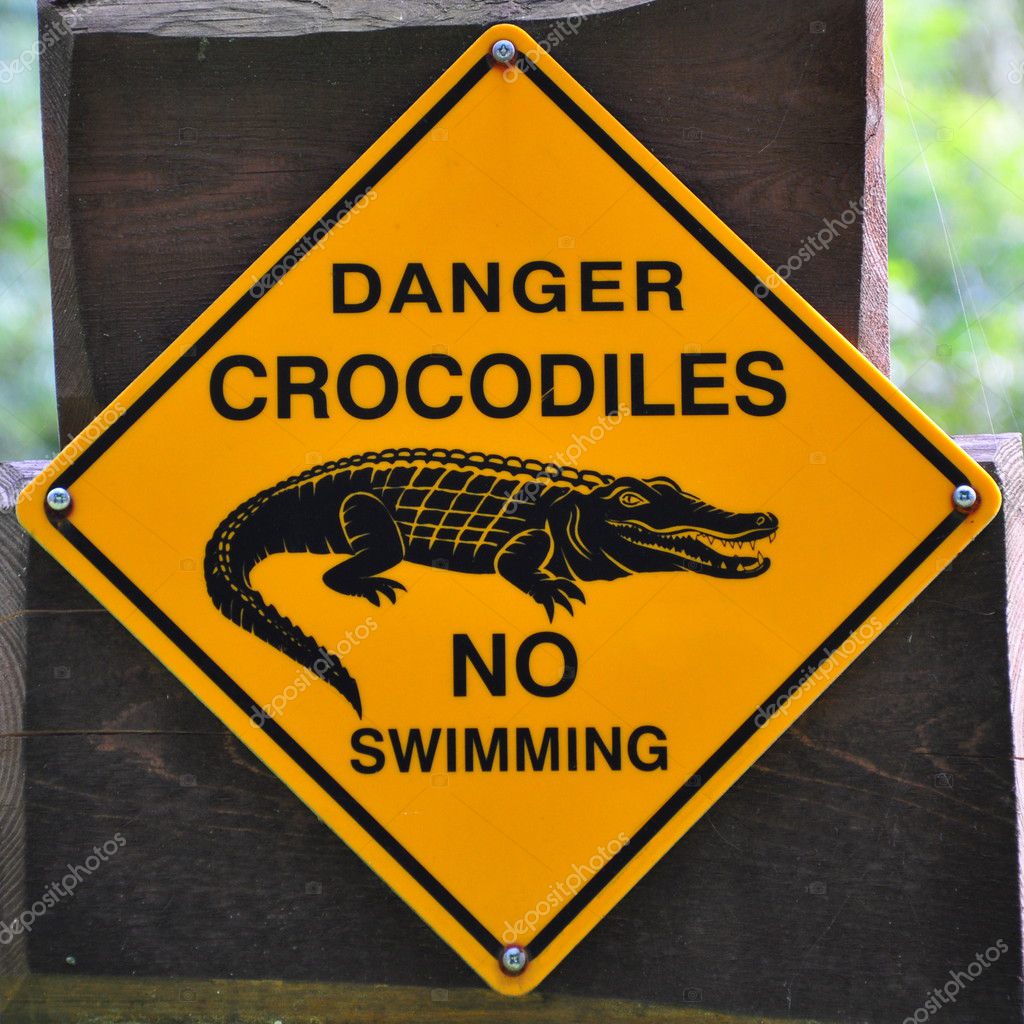 crocodile danger sign