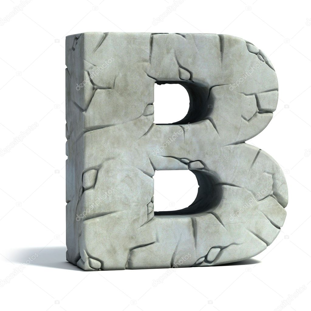 Letter B Cracked Stone 3d Font — Stock Photo © Koya979 #9977933