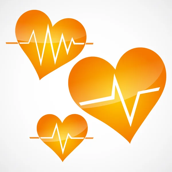 Heart and heartbeat vector symbols