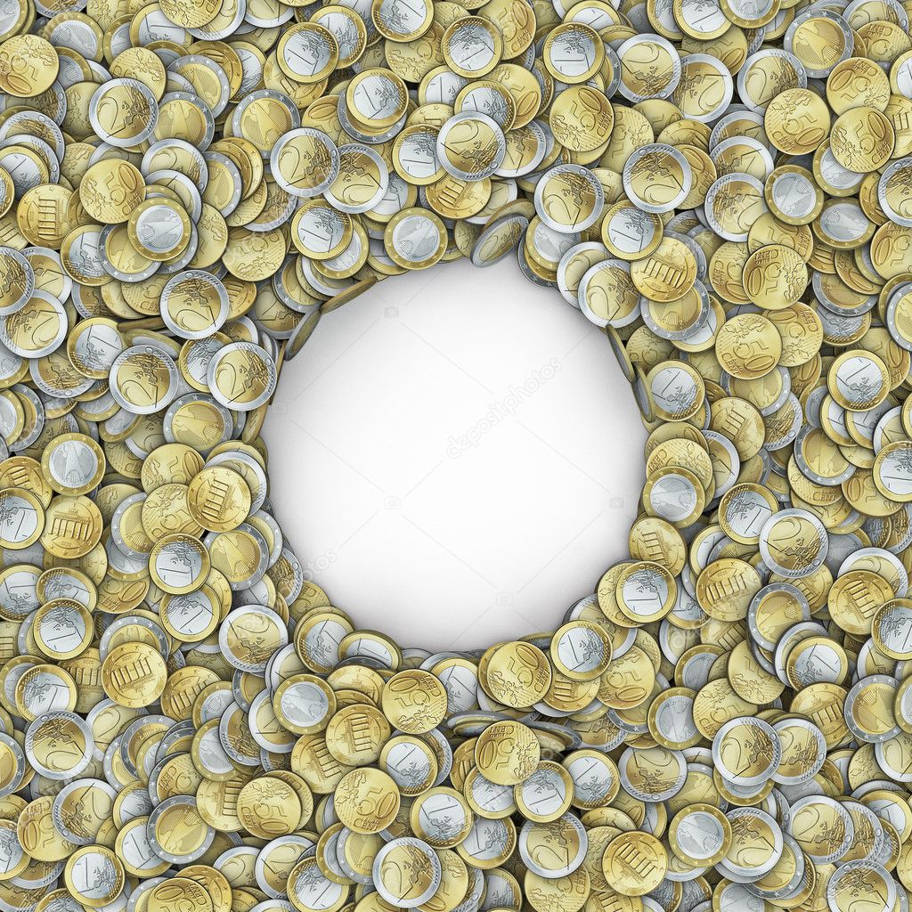 Giant money frame with different euro coins — Stock Photo © grandeduc