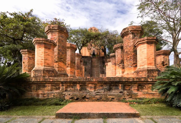 Columns of cham temple in Vietnam