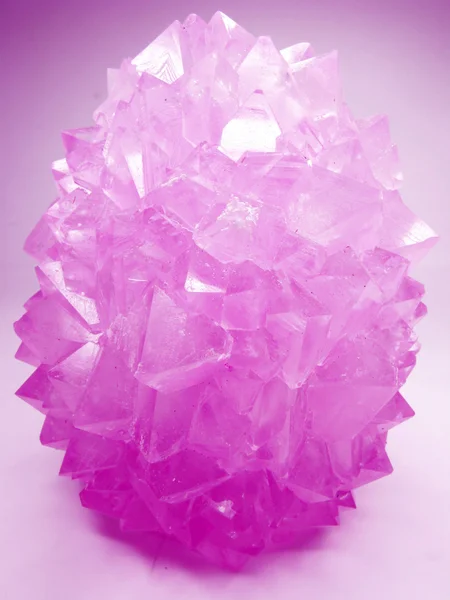 Pink quartz geological crystals