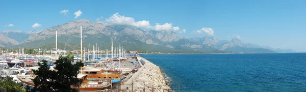 Panorama of port and mediterranean sea