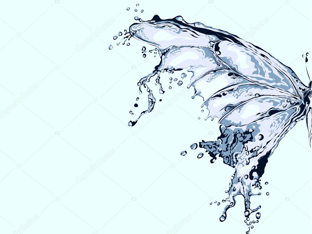 Water splash butterfly wing — Stock Vector © BlackSpring1 9754488