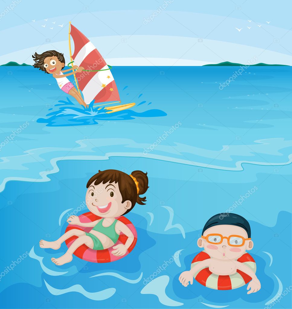 Cartoon Seaside Scene