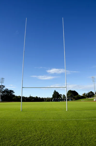 Rugby field and goalposts