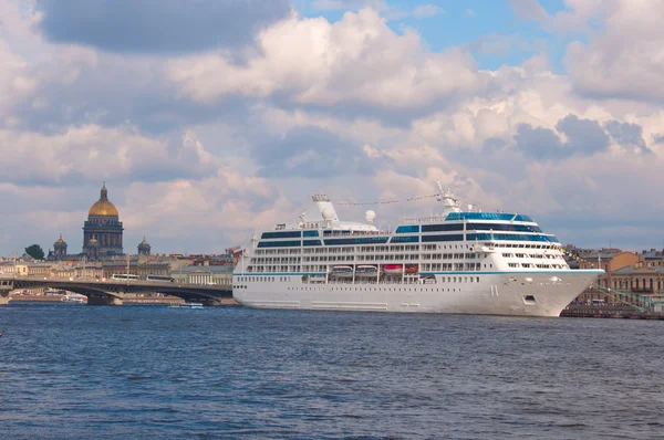 Cruise ship. River Neva, St.Petersburg, Russia