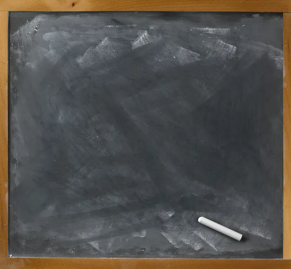 Used blank blackboard and chalk straight on ready for your copy