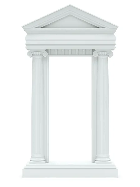 Marble columns on white background