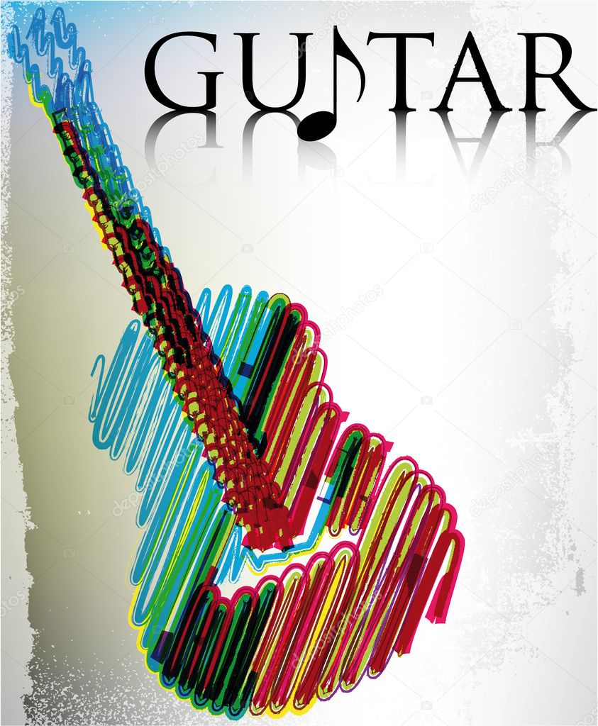 Guitarra abstracta ilustración vectorial Vector de stock 10474077