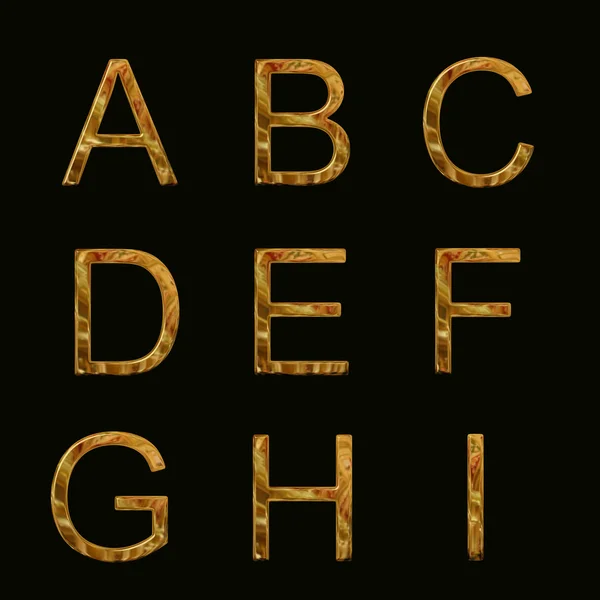 Gold Alphabet text