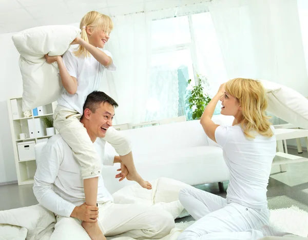 Family pillow fight