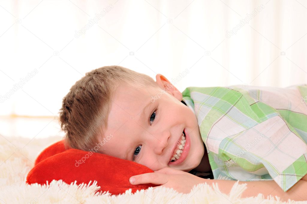 Child with a plush heart
