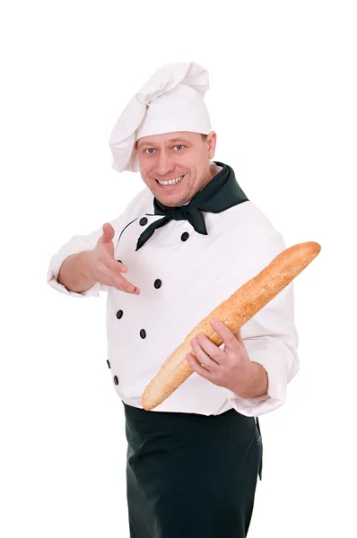 Chif with loaf — Stock Photo, Image