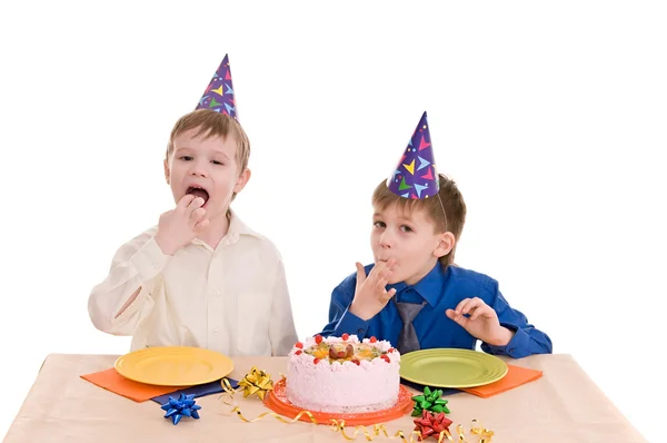 Dos chico que pastel — Foto de Stock