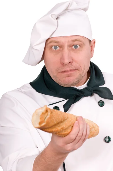 Chef con baguette —  Fotos de Stock