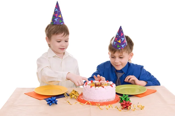 Két fiú wich torta — Stock Fotó