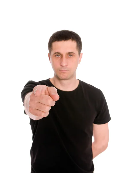 Man in the black T-shirt — Stock Photo, Image