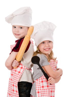 Two children cooks clipart