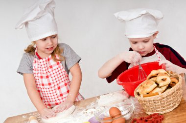 Two children cooks clipart