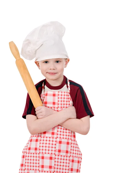 Αγόρι στο καπέλο του σεφ — Φωτογραφία Αρχείου