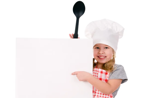 Κορίτσι στο καπέλο του σεφ — Φωτογραφία Αρχείου